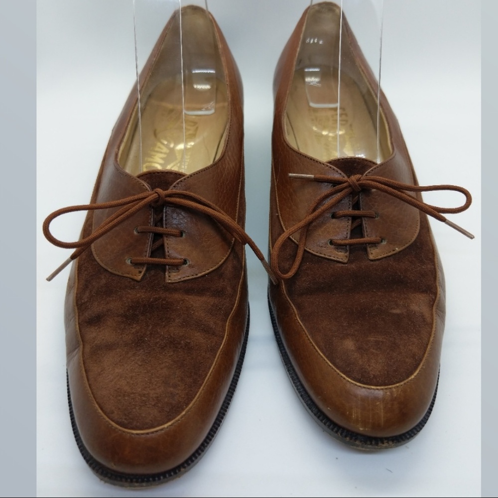 Salvatore Ferragamo Brown Leather Flats
